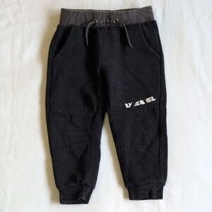 DIESEL black moto style comfy joggers sweatpants 2T toddler boys